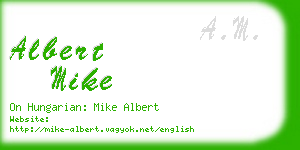 albert mike business card